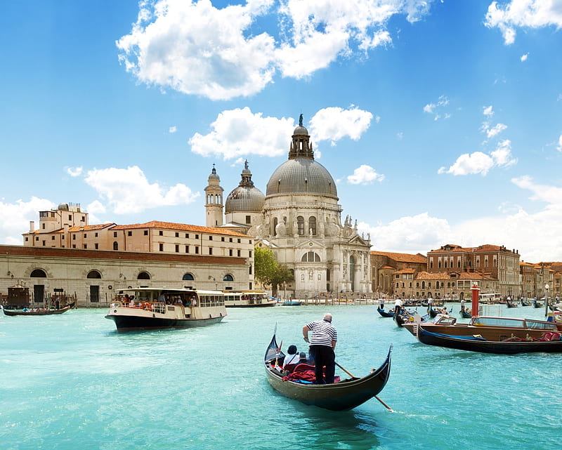 Venice, architecture, boat, italy, lake, river, HD wallpaper