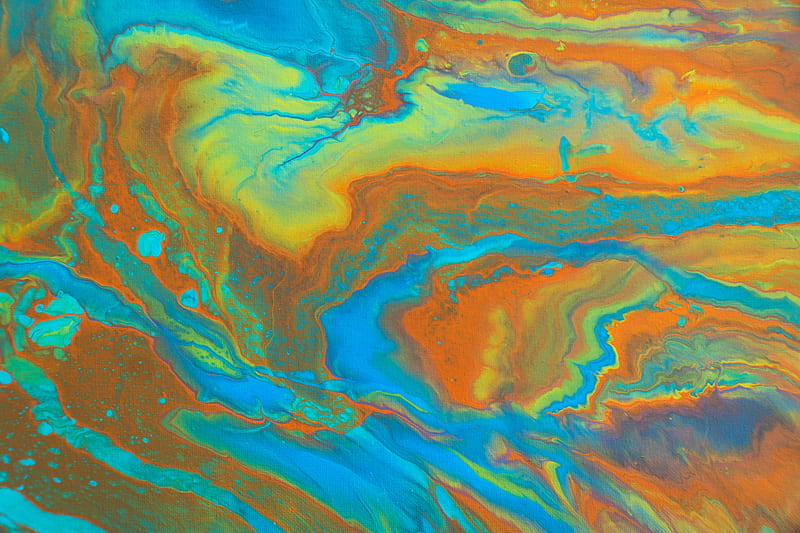 Paint, liquid, fluid art, stains, blue, brown, HD wallpaper | Peakpx