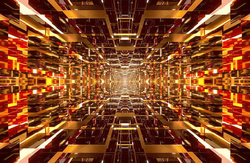fractal, perspective, immersion, bright, 3d, HD wallpaper