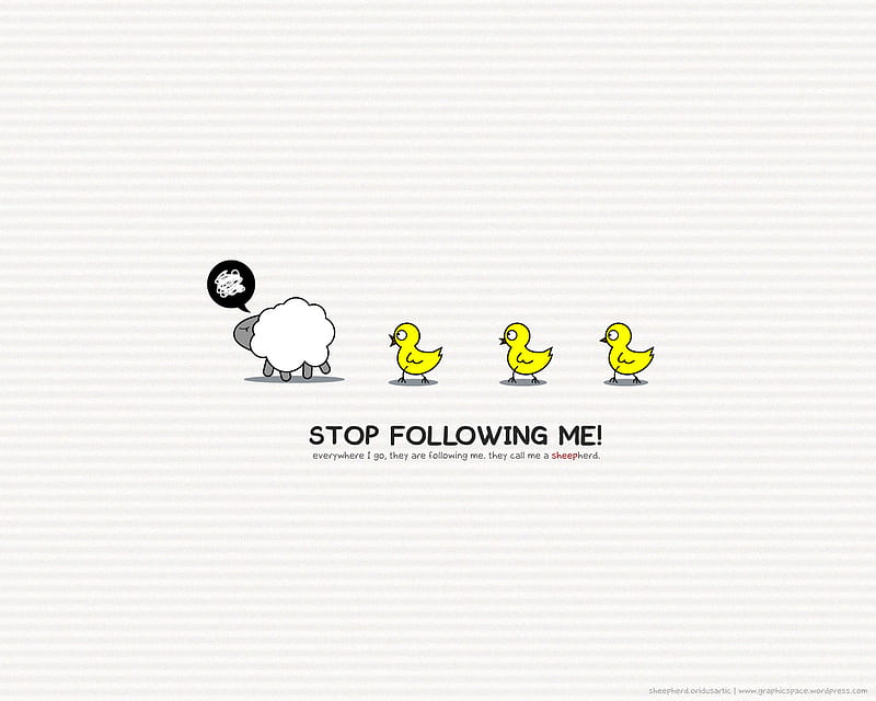 Stop following me, cute, cartoon, HD wallpaper | Peakpx