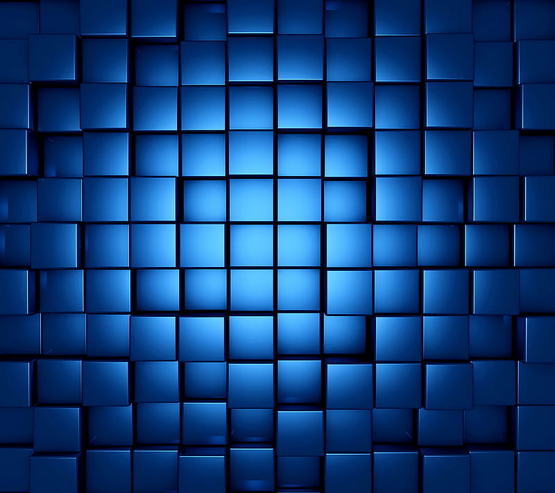 3D Cubes, 3d, blocks, blue, cubes, HD wallpaper