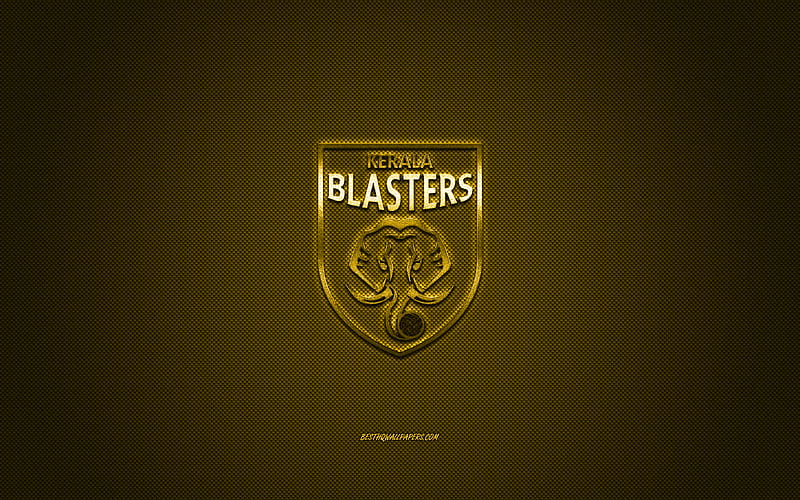 Kerala Blasters FC, Indian football club, yellow logo, yellow carbon fiber  background, HD wallpaper | Peakpx