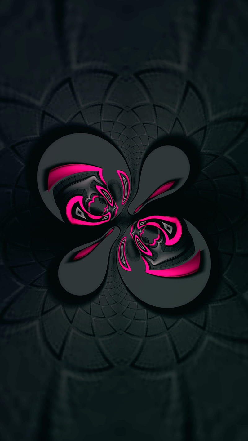 Material Design Abstract Amoled Android Black Modern Neon Pink Styles HD Phone
