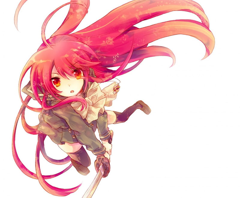 Shakugan No Shana Red Hair White Katana Hd Wallpaper Peakpx