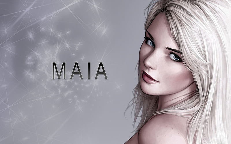 Beautiful Maia, pretty, female, blonde, bonito, CG, woman, girl ...