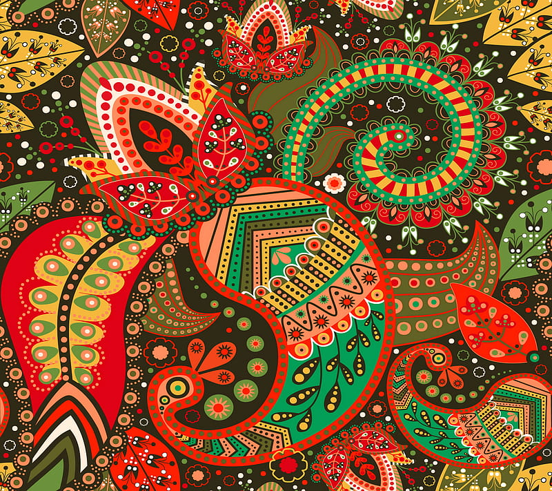 Oriental Pattern, abstract, art, colorful, desenho, floral, india, oriental, pattern, HD wallpaper