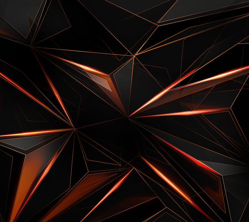 Orange Shard, abstract, black, orange, shard, HD wallpaper | Peakpx