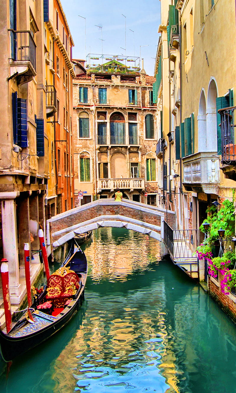 Venice, bonito, boat, houses, italywater, HD phone wallpaper