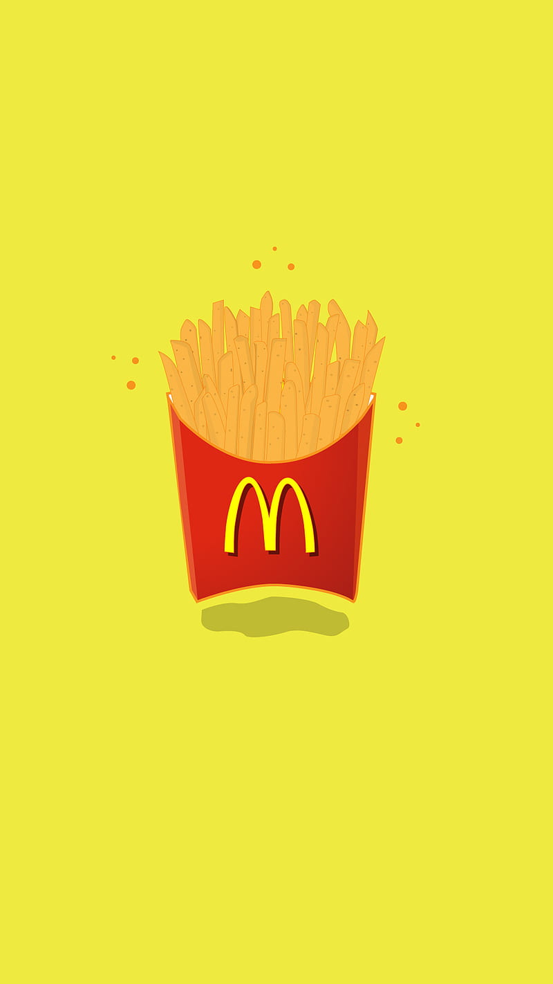 Mcd Fries, art, eat, food, frenchfries, logo, mcdonlads, yellow, yummy, HD phone wallpaper