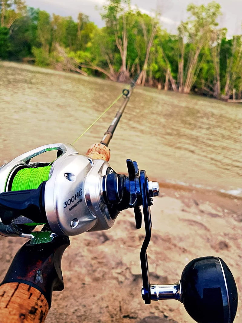Shimano Tranx, fishing, river, rod and reel, tranx 300hg, HD phone