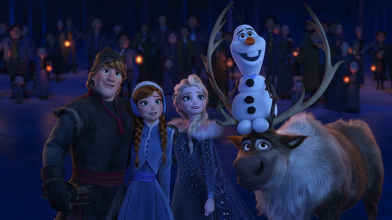 Olaf's Frozen Adventure (2017), gustaff, anna, movie, elsa, snowman, snow queen, olafs frozen adventure, reindeer, princess, disney, HD wallpaper
