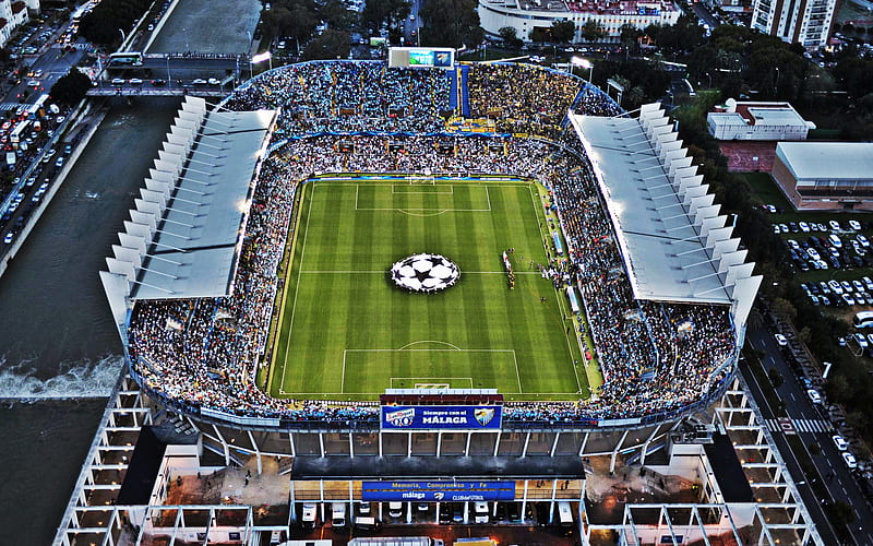 La Rosaleda Stadium, Estadio La Rosaleda, Malaga CF stadium, Malaga, Spain, Spanish Football Stadium, HD wallpaper