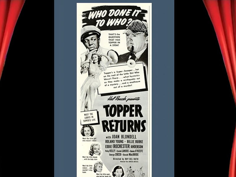 Topper Returns02, posters, comedy, classic movies, Topper Returns, HD wallpaper