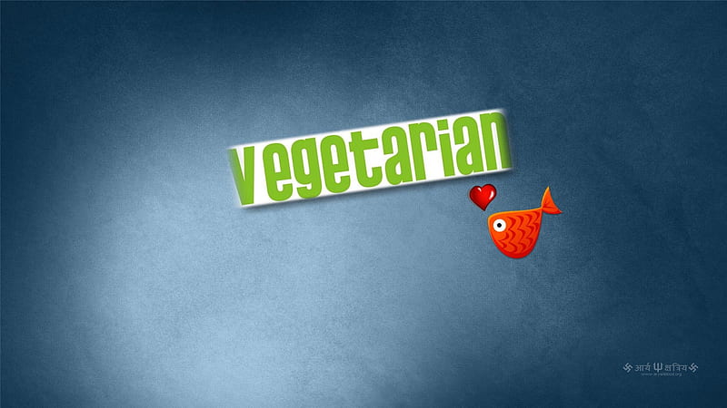 vegetarian , veg, fish love, heart, vegetarian, vegan, HD wallpaper