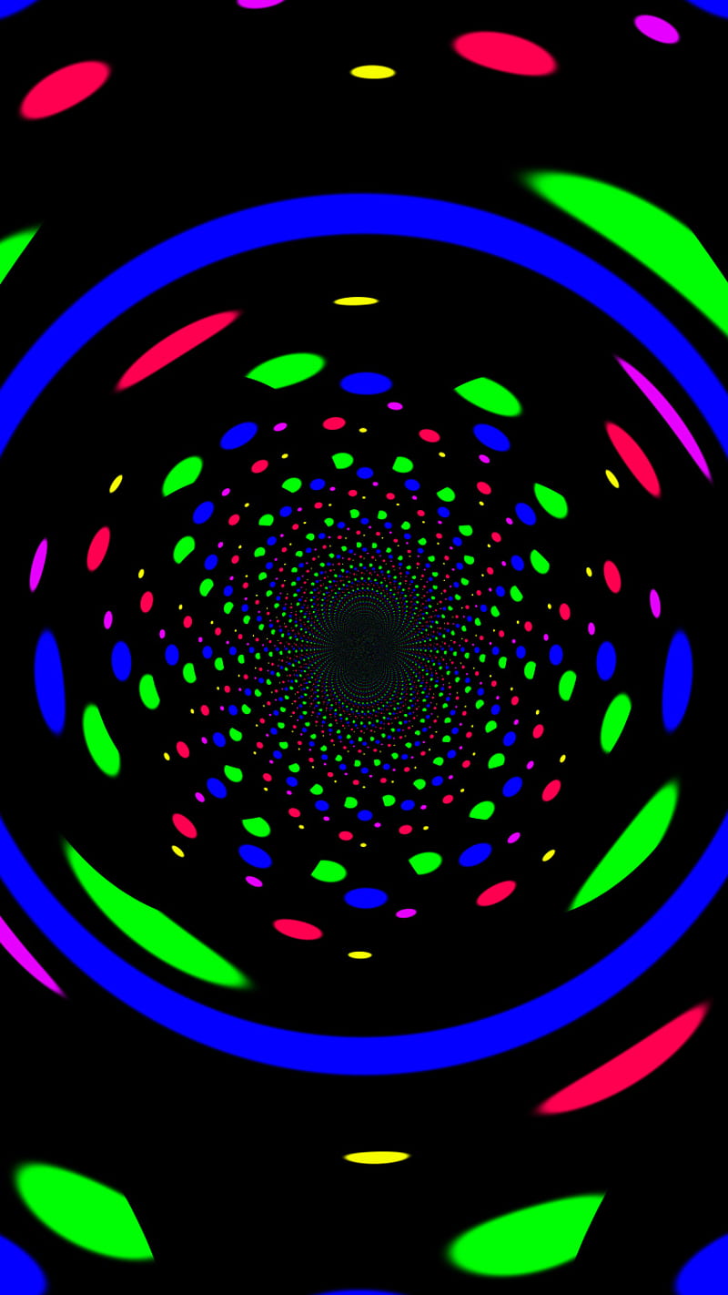 The Dot Effect, colorful, cool, dots, illusion, tunnel, HD phone wallpaper