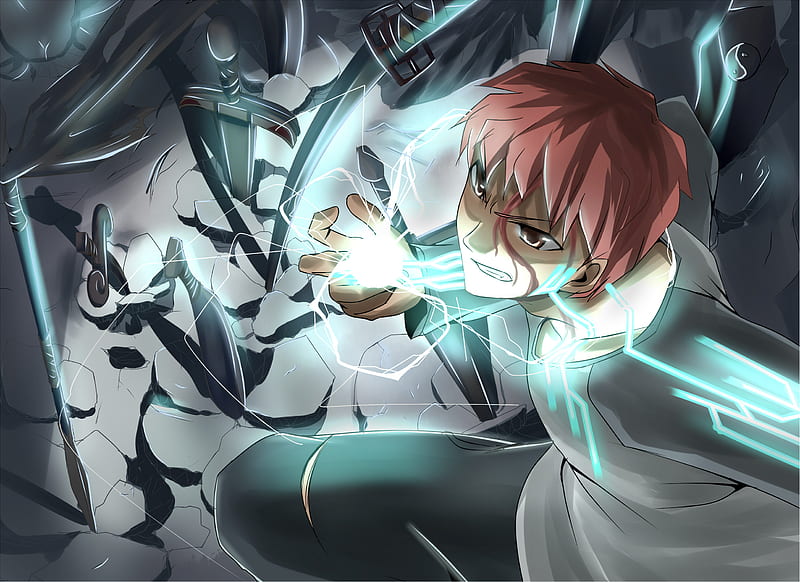 Emiya Shirou, male, unlimited blade works, blood, weapons, fate stay night, anime, katana, sword, HD wallpaper