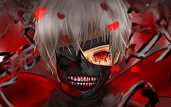 Tokyo Ghoul, art, Kaneki Ken, red eyes, manga, HD wallpaper | Peakpx