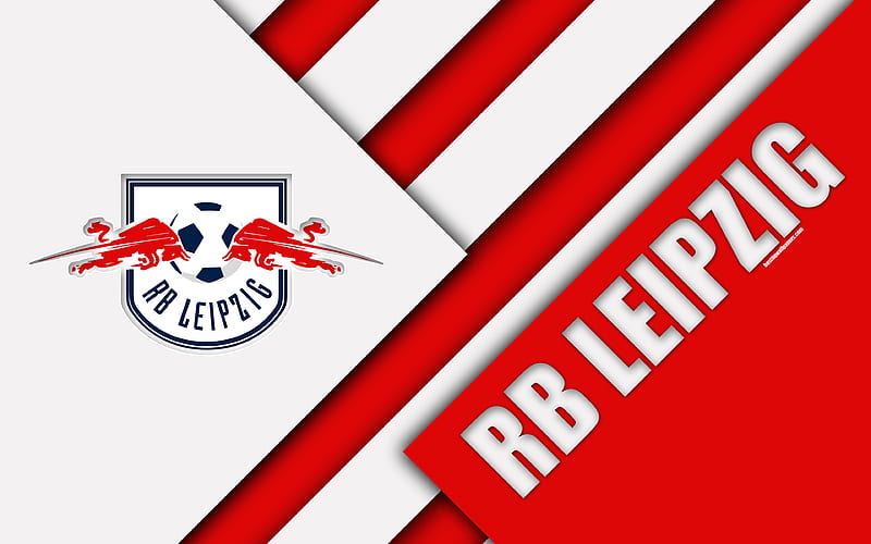 RB Leipzig FC material design, emblem, german football club, logo, Bundesliga, white red abstraction, Leipzig, Germany, HD wallpaper
