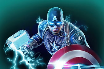 Captain America Shield And Hammer Power, captain-america, superheroes, artwork, artist, artstation, HD wallpaper