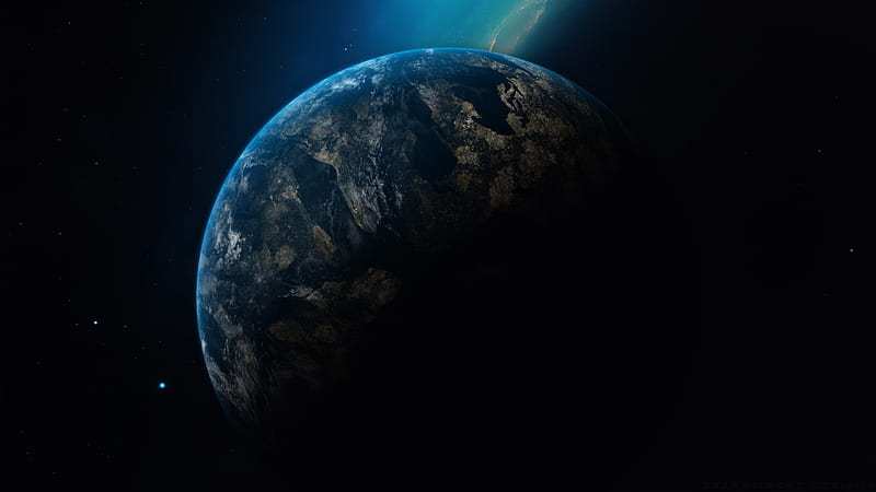 Planet Earth in Dark Universe, HD wallpaper