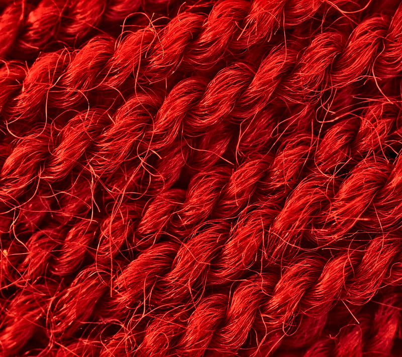 Red Rope, close up red, rope, texture, HD wallpaper