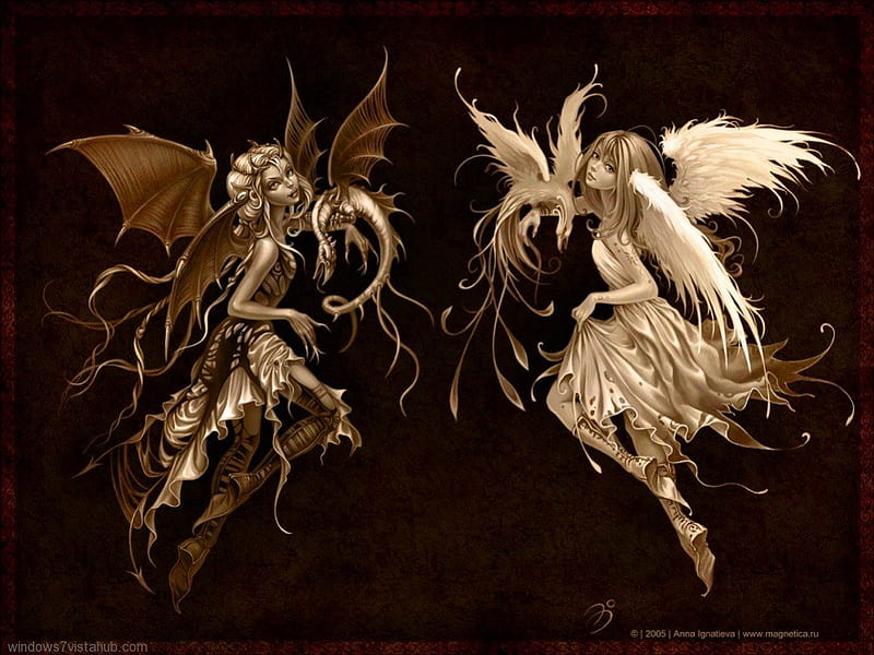 anjos, bem e o mal, fantasia, anjo, HD wallpaper