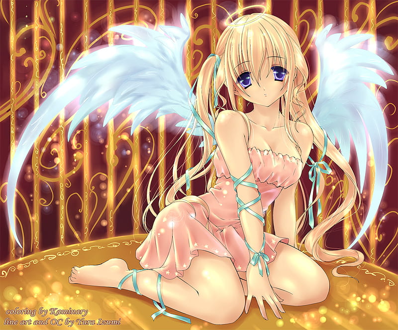 Cute Little Angel, female, angel, wing, sexy, cute, girl, anime, hot, anime girl, HD wallpaper