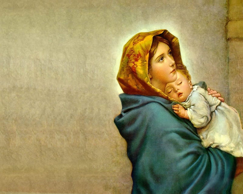 The most peacefull faces, christ, baby6, jesus, virgin, mary, mother, HD wallpaper