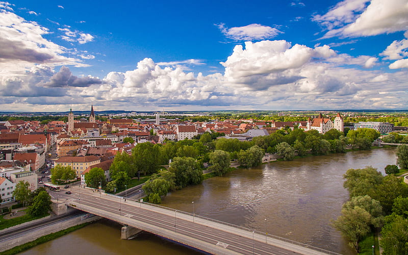 Ingolstadt, skyline cityscapes, summer, german cities, Europe, Germany, Cities of Germany, Ingolstadt Germany, cityscapes, HD wallpaper
