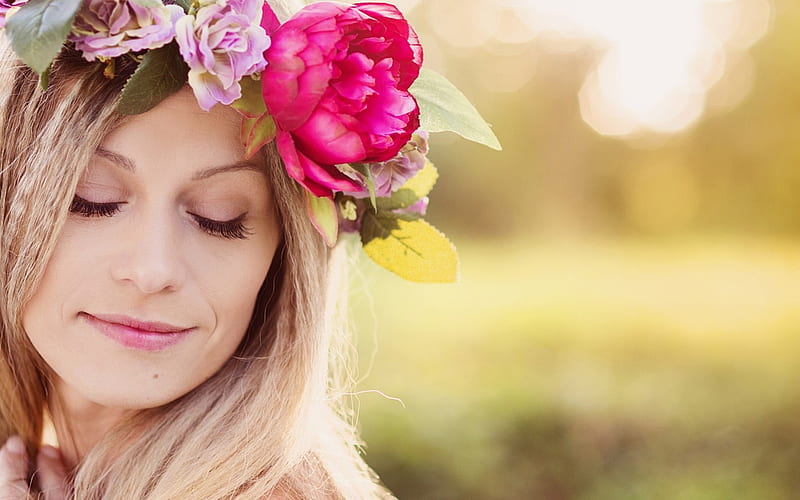 Beauty Wreath Girl Model Rose Blonde Face Woman Pink Hd Wallpaper Peakpx 5170