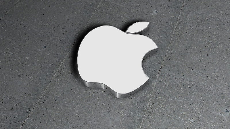 White Apple Logo On Cement Floor Apple, HD wallpaper