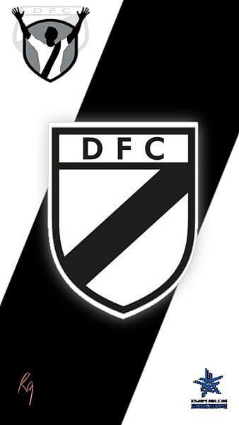 Danubio FC, glitter logo, Uruguayan Primera Division, white black checkered  background, HD wallpaper