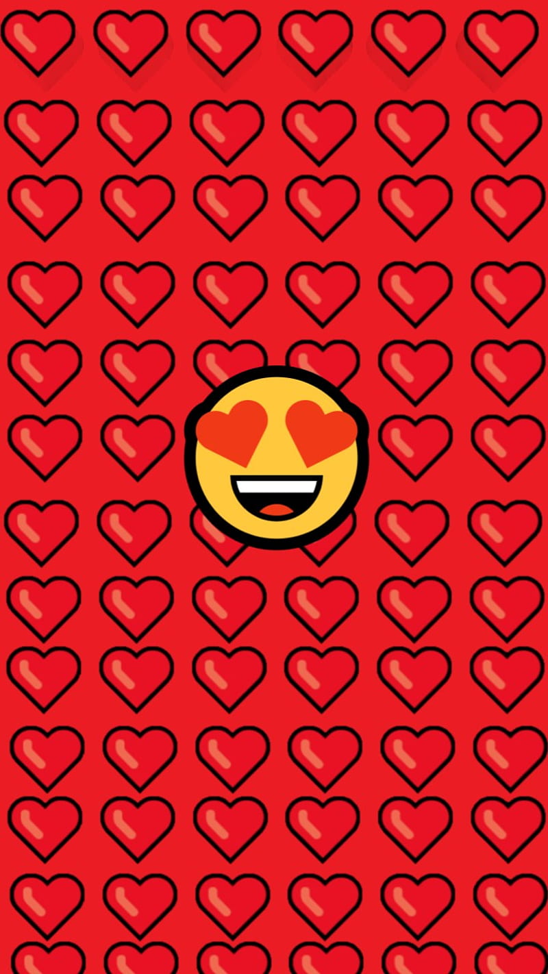 Love, emoji, patterm, screens, HD phone wallpaper