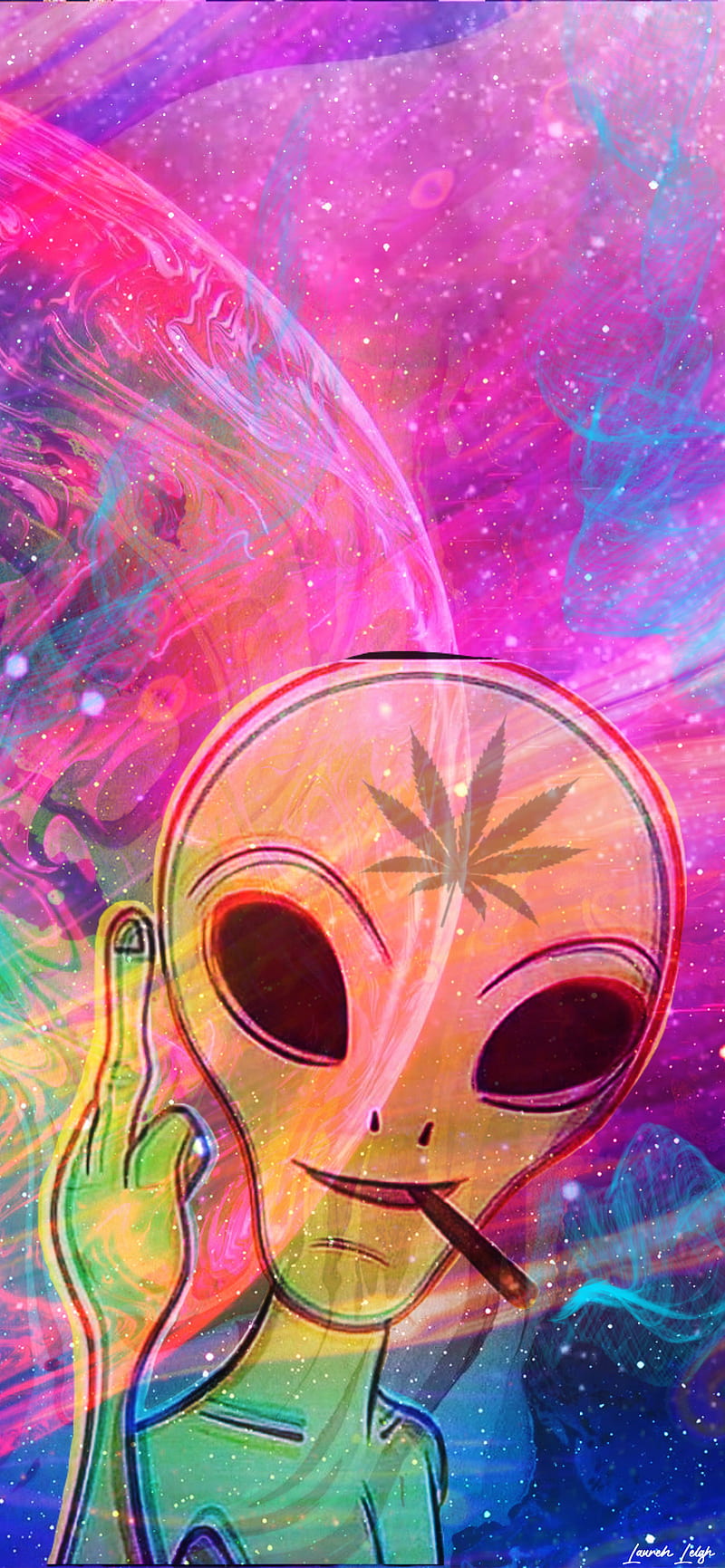 Alien Smoke, colorful, galaxy, smoking, HD phone wallpaper