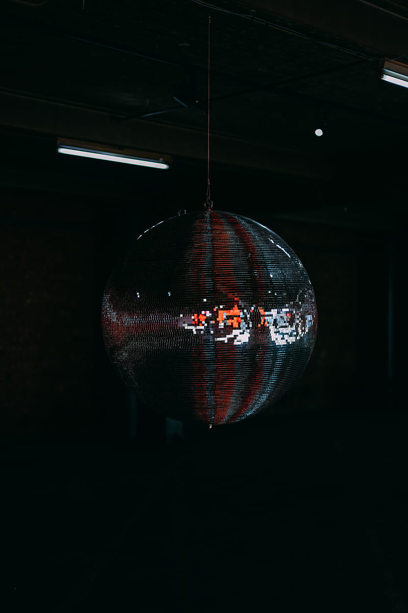 disco ball, ball, glare, darkness, dark, HD phone wallpaper