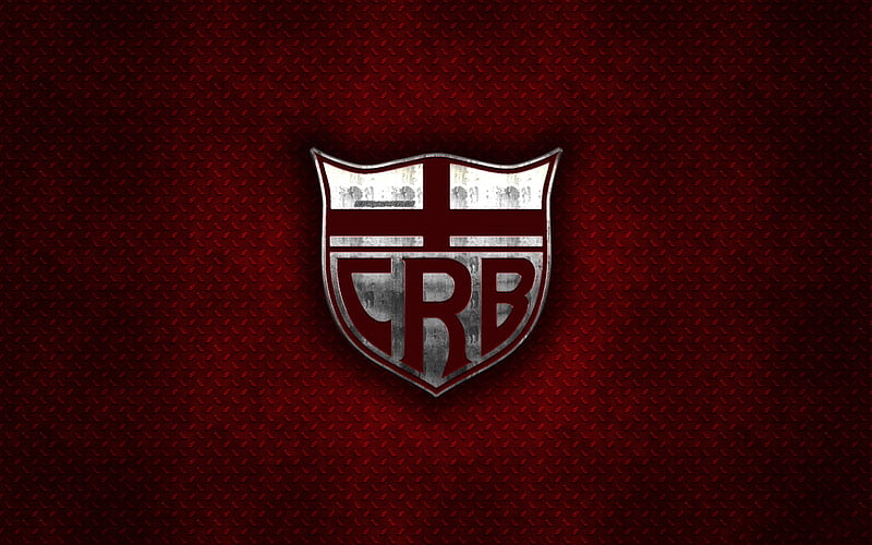 Clube Regatas Brasil, CRB, razilian football club, red metal texture, metal logo, emblem, Maceio, Brazil, Serie B, creative art, football, HD wallpaper