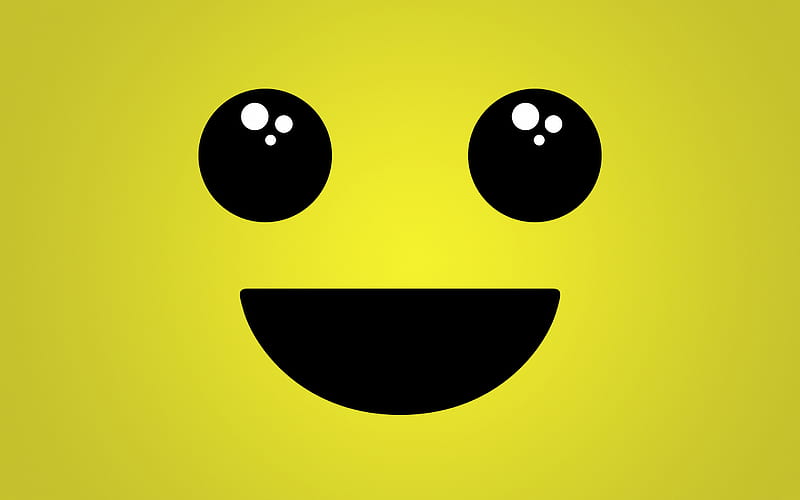 Smiley, smile emotion, yellow background, smile on yellow background, HD wallpaper