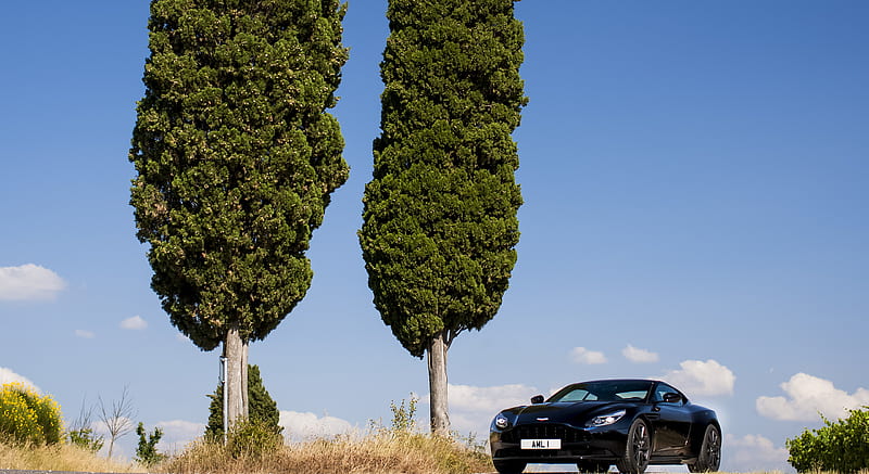 2017 Aston Martin DB11 (Color: Ultramarine Black; Location: Siena, Italy) - Front Three-Quarter , car, HD wallpaper