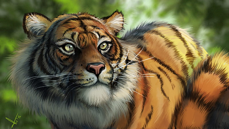 Tiger Digital Artwork, tiger, digital-art, artwork, , artist, HD wallpaper