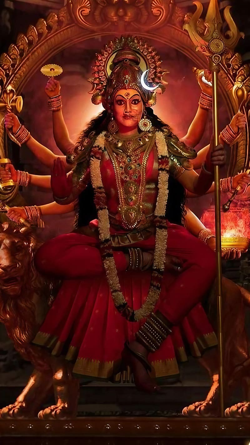 Navratri Amma, god durga, god, lord, durga, maa, bhakti, devtional, HD phone wallpaper
