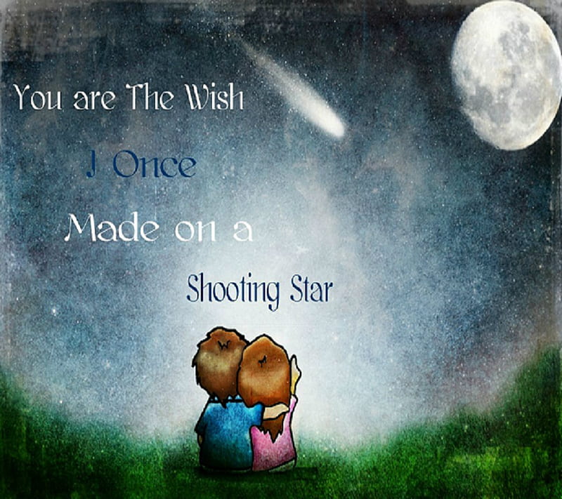 U R My Wish, couple, cute, kids, love, star, HD wallpaper
