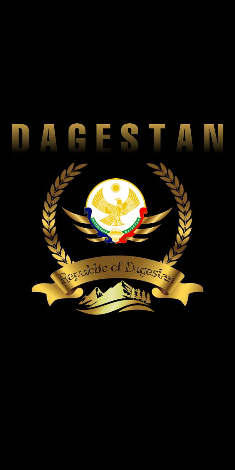 Dagestan, caucasus, eagle, edge, game, gold, kavkaz, logo, pubg, russia, HD phone wallpaper