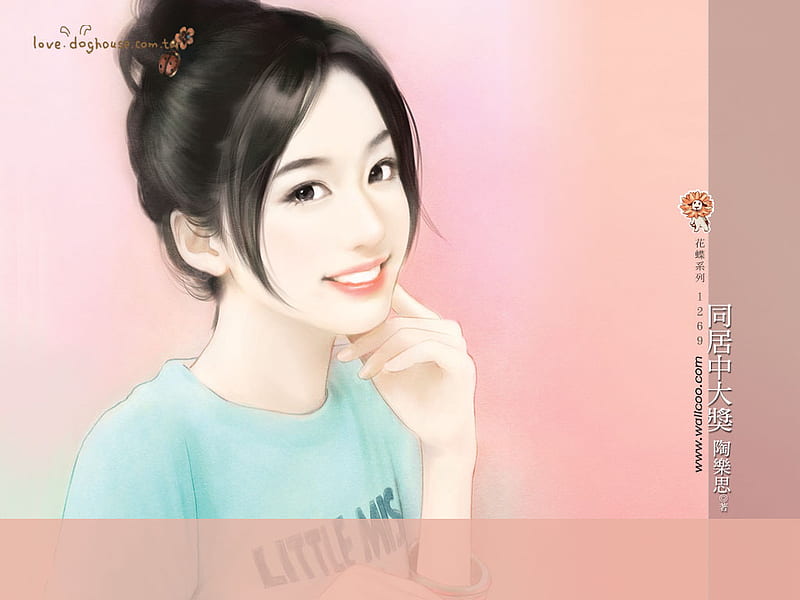 Girl with Ladybird Hairclip, chinese, smile, anime, women, HD wallpaper
