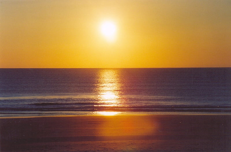Galician Sunset, beach, galicia, sun, corrubedo, sunset, spain, HD wallpaper