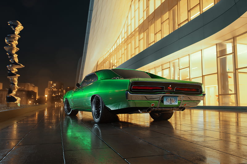 Dodge Charger 1969 RT Rear, dodge-charger, carros, behance, HD wallpaper