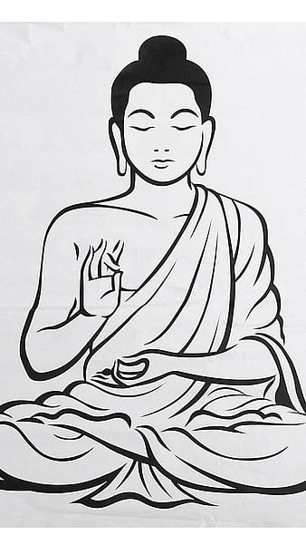 Buddha drawing, illustration, vector on white background. 13689953 Vector  Art at Vecteezy