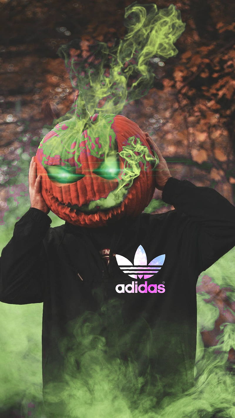 pumpkin green, halloween, adidas, calabaza, verde, terror, fiesta, HD phone wallpaper