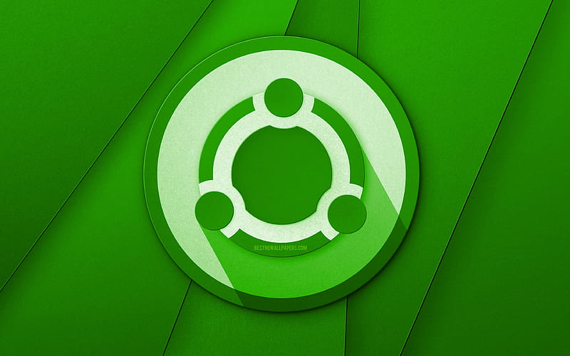 Ubuntu green logo creative, Linux, green material design, Ubuntu logo, brands, Ubuntu, HD wallpaper