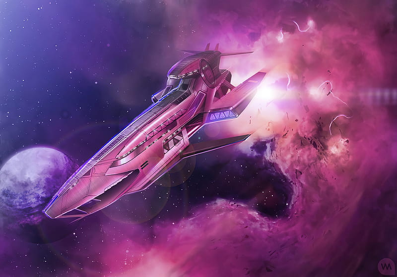 High Speed Cruiser Omegon , spaceship, artist, artwork, digital-art, HD wallpaper