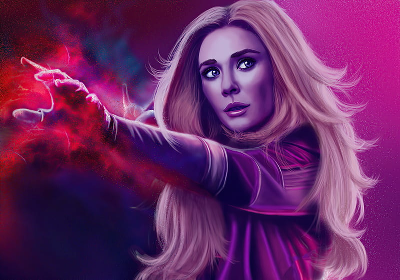 Wanda Maximoff , scarlet-witch, superheroes, artwork, artist, artstation, HD wallpaper